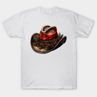 Watercolor Western Christmas Hat T-Shirt